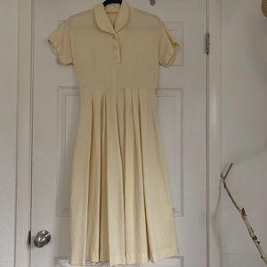 50’s vintage yellow flare dress